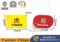6mm Dragon Tiger Marker ABS Acrylic Carved Dragon Tiger Poker Table Game Positioning Card
