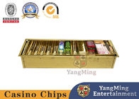 Titanium Gold Metal Poker Chip Plate Double Layer Locked Poker Table Top Chip Box