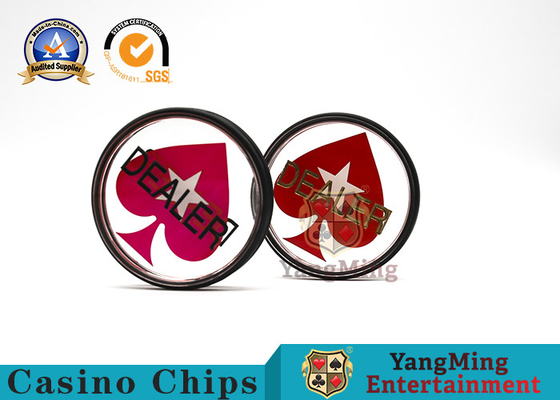 kaufen Doppelseitig geschnitzte Markierungen unten durchsichtiges Acryl Custom Texas Hold'em Poker Table Dealer Button Online-Herstellung