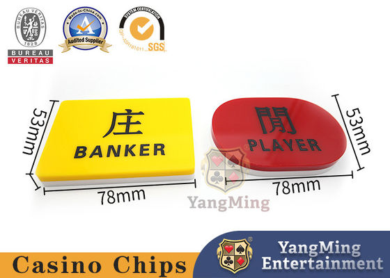 kaufen Bakkarat-Schürhaken-Spieltisch-Markierungs-roter und gelber Acrylspieler und Banker Betting Online-Herstellung