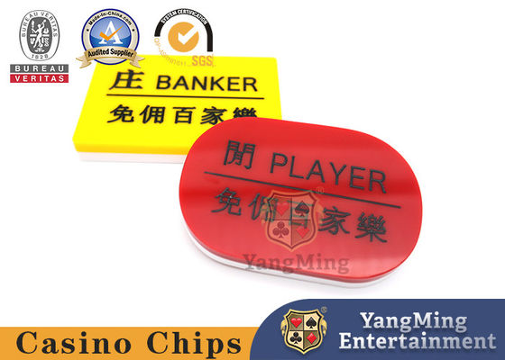 kaufen Bakkarat-freier Bediensteter Manor Leisure Card acrylsauer, rotes und gelbes Schürhaken-Gesellschaftsspiel schnitzend Online-Herstellung