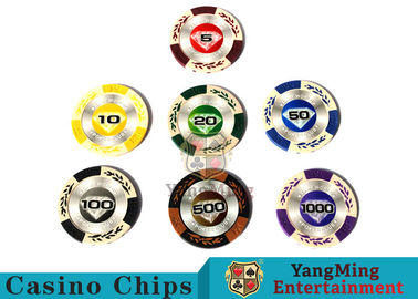 kaufen 14 Gramm Matte Sticker Custom Clay Poker Chips With 25pcs in einer Psychiaters-Rolle Online-Herstellung