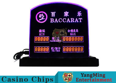 kaufen Bakkarat-Gesellschaftsspiele weihten Tabellen-Grenzzeichen-Kasino-Schürhaken-Tabelle Bet Limit Customized Logo LED elektronische ein Online-Herstellung