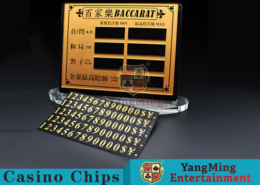 kaufen Bakkarat-Schürhaken-Tabellen-reines kupfernes materielles Unterhaltungs-Bet Card Casino Table Limit-Zeichen mit dem Magnet-Haften Online-Herstellung
