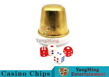 kaufen Macao-Bakkarat weihte die Acrylhändler-Knopf-Platten-Si-BO-Schürhaken-Gesellschaftsspiel-Zusätze ein, die Goldmetallwürfelbecher spielen Online-Herstellung
