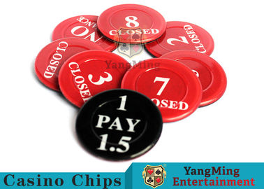 kaufen Rotes/schwarzes anti- Fade Casino Game Accessories 40-Millimeter-Plastikversicherungs-Codesatz Online-Herstellung