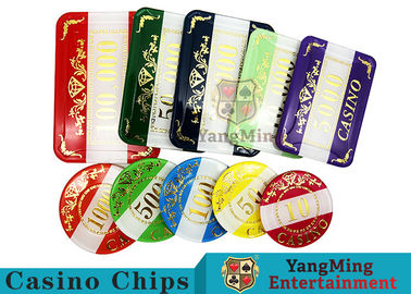 kaufen Kasino-Art numerierter Schürhaken Chip Set Bright Color With fertigte Druck-Logo besonders an Online-Herstellung