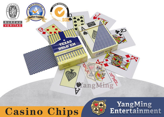 kaufen Brandneue Texas Hold'em-Plastikkarten mit rotem und blauem Großdruck auf Lager. Online-Herstellung