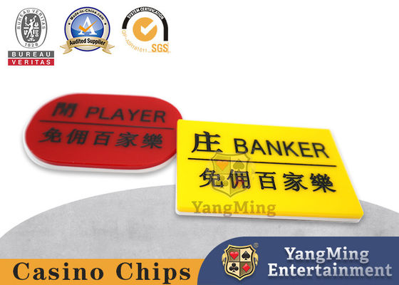 kaufen Neue Baccarat Casino Poker Rote Gelbe Wettkarte Acryl Spieler und Banker Design Online-Herstellung