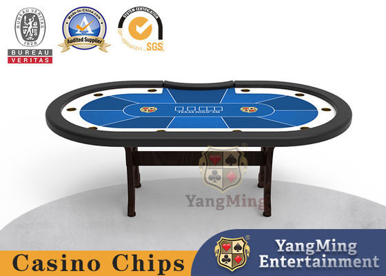 kaufen Poker Turnier Tisch benutzerdefiniertes Design Texas H-förmige Tischbeine Massivholz Casino Tisch Online-Herstellung
