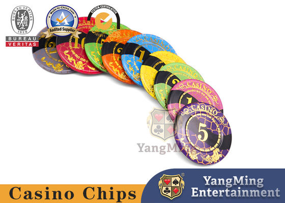 kaufen Casino-Chips Hochtemperatur-Goldplattiert Gitter Design Baccarat Acryl Kristall Poker Chips Online-Herstellung
