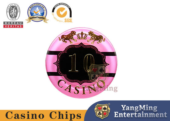 kaufen Casino Baccarat Drachen Tiger Acryl Kristall Gold beschichtet Poker Spiel Chips Münzen Online-Herstellung
