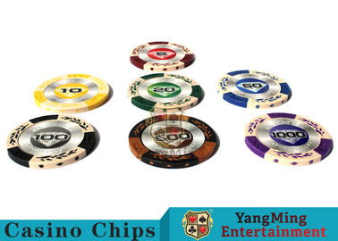 kaufen kundenspezifische Clay Poker Chips With Mette Stärke 14g Aufkleber-3.4mm Online-Herstellung