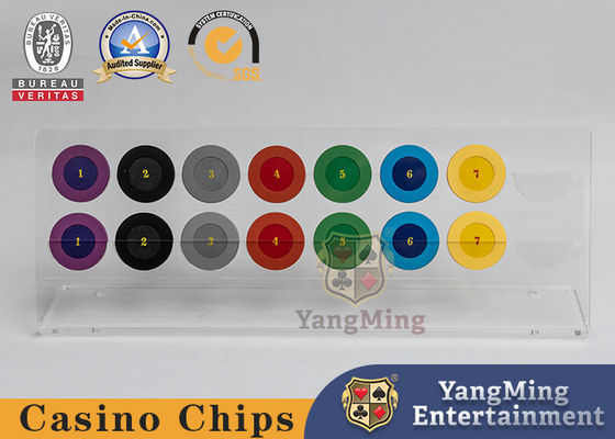 kaufen Acryltransparentes Zwei-Schicht 16-teiliges rundes Chip-Display-Rack Hersteller kundenspezifisches Roulette-Tisch-Poker-Chip-Münzen-Schalter-Display Rack Online-Herstellung
