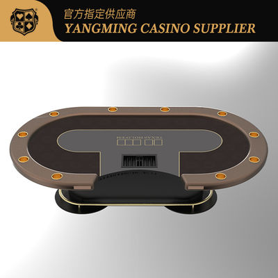 kaufen Schwarzer ovaler Metall Treadle Poker Tisch Texas Casino Poker Spieltische Online-Herstellung