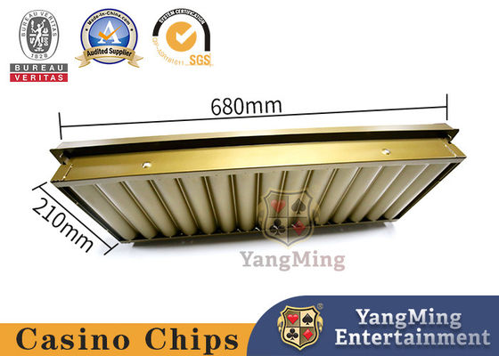 kaufen 15 Reihen-Gold-gelbe Farb-Metall-Chips Carrier Double Layer Gamblings-Tabellen-Nylonrunde Chips Set Float Online-Herstellung