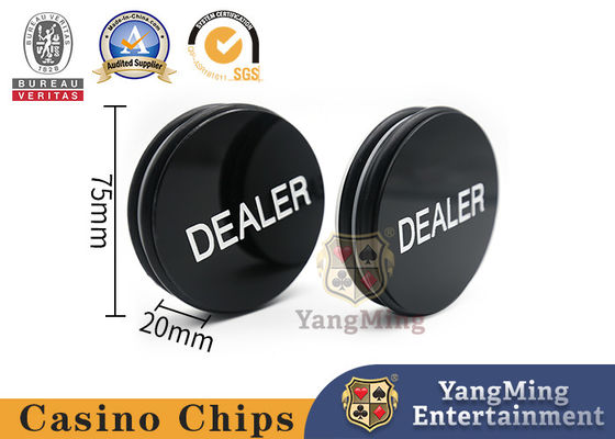 kaufen Texas Deluxe Jumbo Schwarz Kristall Schwarz und Weiß Gravur Dealer Knopf Poker Tisch Dealer Online-Herstellung