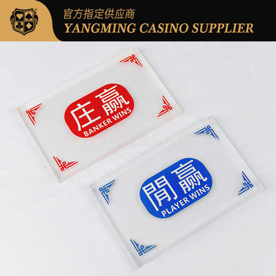 kaufen Hochwertiges Acryl-Gravur Dealer-Karten Blau Rot Farbe Baccarat Casino Poker Tisch-Spiel-Taste Online-Herstellung