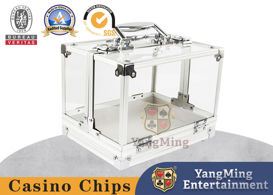 kaufen 600PCS Doppelöffnungsgriffe Texas Chipbox Aluminiumlegierungsrahmen hohe Transparenz Schachraum 40mm Chipbox auf Lager Online-Herstellung