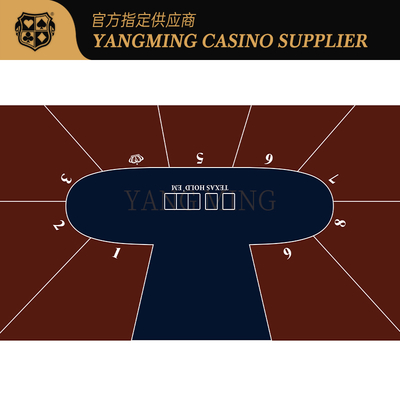 kaufen Hochwertige Casino-Tischdecke Texas Hold'Em 9 Spieler Wasserdichtes Spieltischdecken-Design Kundenspezifisch Online-Herstellung