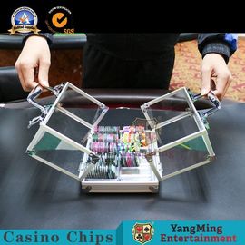 kaufen 600 PC Aluminiumklarheits-Fenster-Kasino-Pokerchip-Fördermaschine mit Verschluss zwei Online-Herstellung