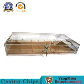 kaufen Tragbare Kasino-Chip-Behälter-Drache-Tiger-Bakkarat-Tabellen-lichtdurchlässige Golddraht-Unterseiten-Acrylplastikchip-Halter Online-Herstellung