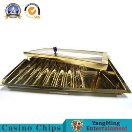 kaufen Einstufiges Kasino Chip Tray Titanium Square Round spielender UVChips Box With Cover Online-Herstellung