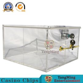 kaufen Völlig transparentes Gamb-Quadrat-Acrylroulette Toke-Kasten/kundenspezifische Tabellen-Schürhaken-Chips Box Cards Metal Lock-Fördermaschine Online-Herstellung