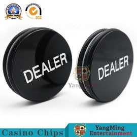 kaufen Kundenspezifischer schwarzer weißer Siebdruck der Kasino-Bakkarat-Markierungs-76mm, der Texas Holdem Button graviert Online-Herstellung