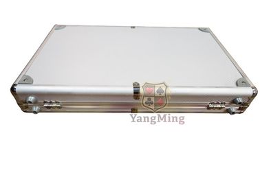 kaufen Luxus- Aluminium-14g Clay Chip Box Casino Baccarat Portable Schwamm-silberner Roulettekessel-Blackjack Chips Case 600pcs Online-Herstellung