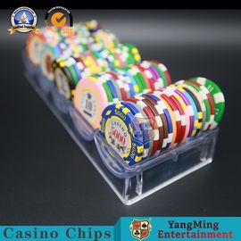 kaufen 3.3mm Thinkness Clay Gambling Casino Chip Tray voller transparenter Plastik-Chips Case 100PCS Online-Herstellung