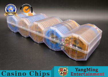 kaufen Luxus- Reihen Schürhaken-Chip Racks 100pcs 5 ringsum Art Plastik-Chips Holder bereiften Rauten-Floss Online-Herstellung