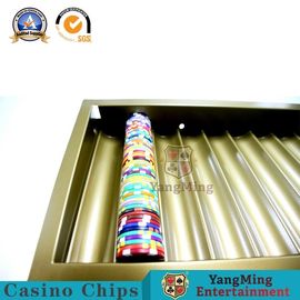 kaufen ein Schicht-Luxusgoldmetallspielkasino Chip Tray 300-500Pcs 14g Clay Chips Holder Online-Herstellung