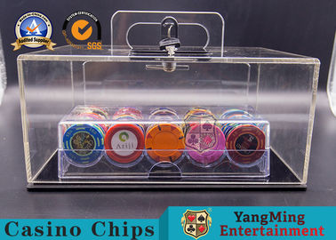 kaufen Metallisches Eisen-+ Verschluss-Acrylschürhaken-Chip Case Full Transparent Baccarat-Gesellschaftsspiel Online-Herstellung