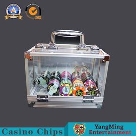 kaufen Aluminiumlegierungs-doppeltes offenes Acryl Chips Carrier Texas Poker Round Chips Handle With Metal Lock Online-Herstellung
