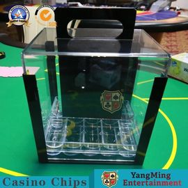 kaufen Acrylkasino-Chip-Carrier mit Schürhaken-Lehm-runder Form des Griff-1000pcs Online-Herstellung