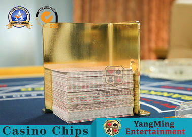kaufen Dauerhaftes Kasino-Spiel-Zusatz-gelbes Schürhaken-Metallspielkarte 100*65*120mm Online-Herstellung