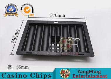 kaufen Texas halten sie Reihen-Kasino-Chip-Behälter-Floss-Spieltisch eingeweihter schwarzer Farbplastikchip-carrier des Schürhaken-Club-6 Online-Herstellung