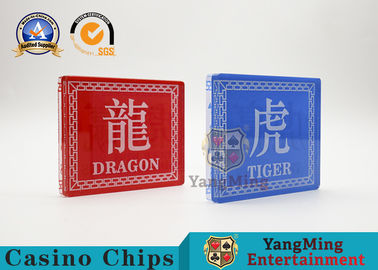 kaufen Spitze-Siebdruck-Bakkarat-Markierungen rot und blauer doppelseitiger spielender Drache-Tiger-Tabellen-Gewinn-Knopf Online-Herstellung