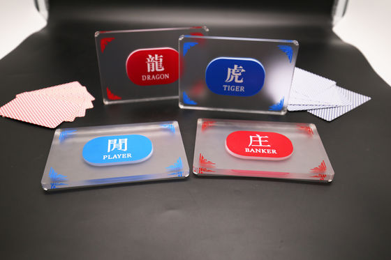 kaufen Halb-bereifte Acrylhändler-Knopf-freie Karte Texas Hold sie Bakkarat-Brettspiel-doppelseitiges Drucken Crystal Plastic Online-Herstellung