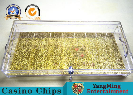 kaufen Hochwertiges transparentes Acrylgitter 8 mit Verschluss Chip Box Gambling Poker Table ringsum quadratische Kombinations-Golddraht-Hand Online-Herstellung