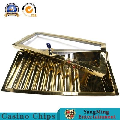 kaufen Titangoldeinlagiger Überzug schloss Zusätze Chip Tray For Private Clubs Metals Chip Box Poker Table Table zu Online-Herstellung