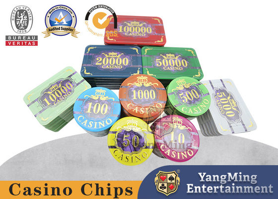 kaufen 3 Schicht-Acryl Shell Pattern Design Bronzing Ceramic Clay Casino Chips Online-Herstellung