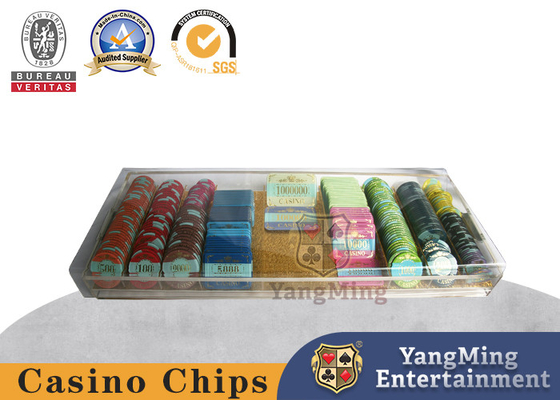 kaufen 9 Fach-verschließbare Bakkarat-Tischplatte Chip Tray With Acrylic Handle Online-Herstellung