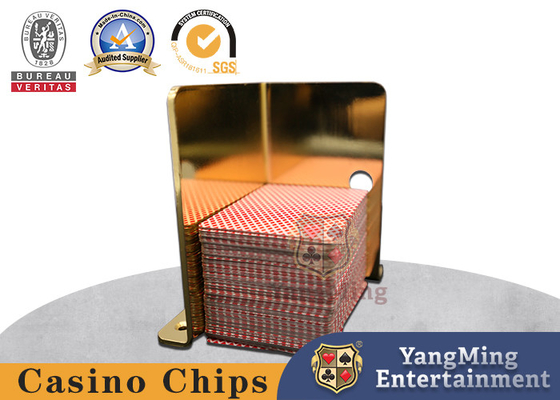 kaufen Metall Poker Kartenhalter Elektroplattiert Gold Aussehen Casino Spiel Desktop Pin Halter Online-Herstellung