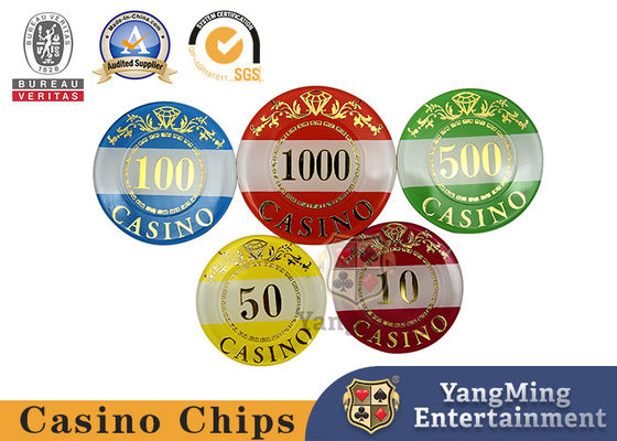 Akryl-Hot Stamping Chip Set mit 760 Stück Baccarat Tischspiel Chips kommt mit einer Chip-Box