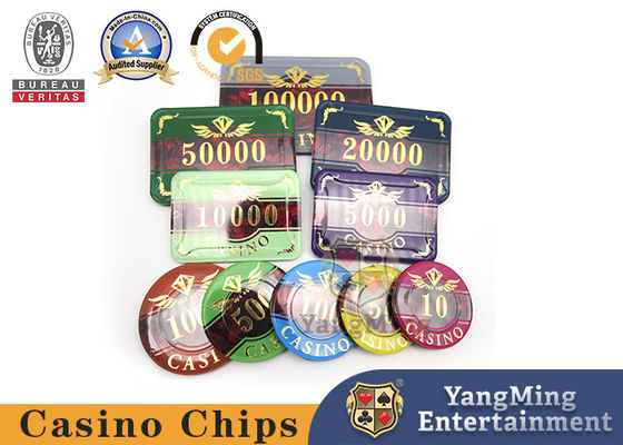 Baccarat Chip Set 760 Stück Acryl Hot Stamping Poker Tischspiel Chip Münzen können entworfen werden
