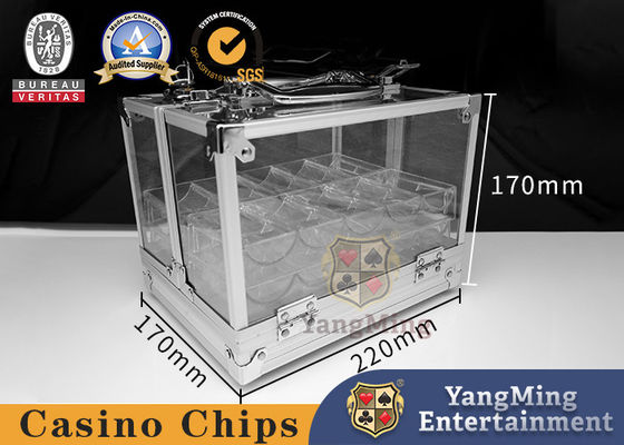 Baccarat Texas Tischspiel Chip Box 600 Stück Aluminiumlegierung mit Schloss Chip Träger