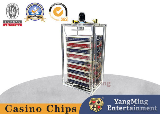 Casino 8 Paare Poker Kartenträger Acryl Transparentes Band Schloss Baccarat Texas Tischspiel
