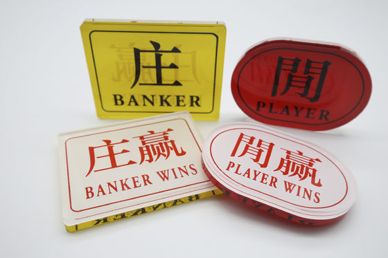 Kristall Acryl Wettbrett Baccarat Casino Tischspiel Rot Gelb Spieler Banker
